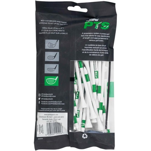 Kołeczki golfowe PTS Pride Sports zielone 101mm 4" podstawki tee