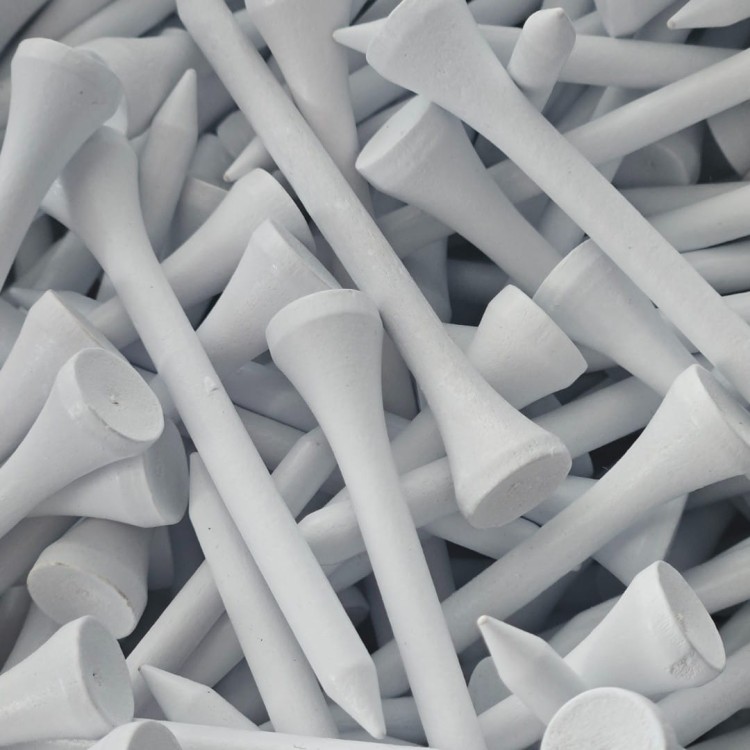 Uniwersalne drewniane TEE 2,75" - kołeczki golfowe białe 69mm