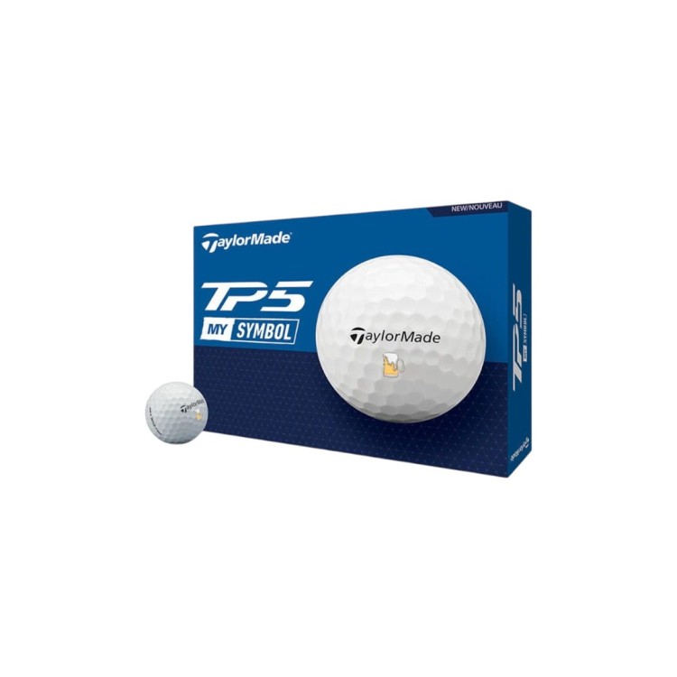 Piłki golfowe z wzorem piwa Taylormade TP5 Beer - białe 12szt