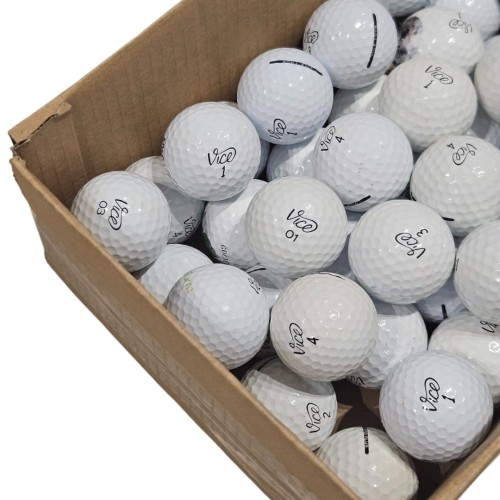 Używane piłki golfowe VICE mix - 10szt, kat. C, białe LAKEBALLS