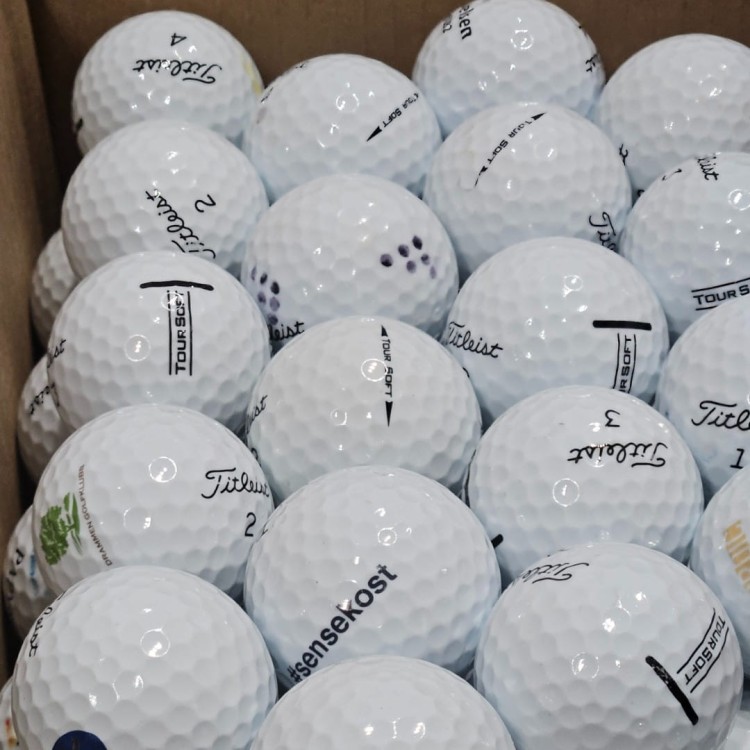 Używane piłki golfowe LAKEBALLS Titleist Tour Soft kat. A/B - białe