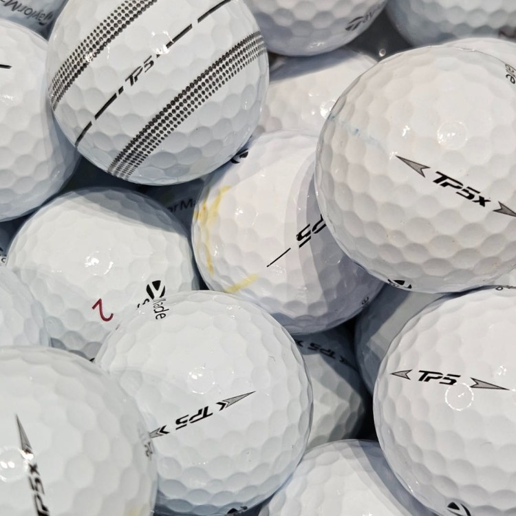 LAKEBALLS - używane piłki golfowe Taylormade TP5 / TP5x kat. A/B - białe, 10szt