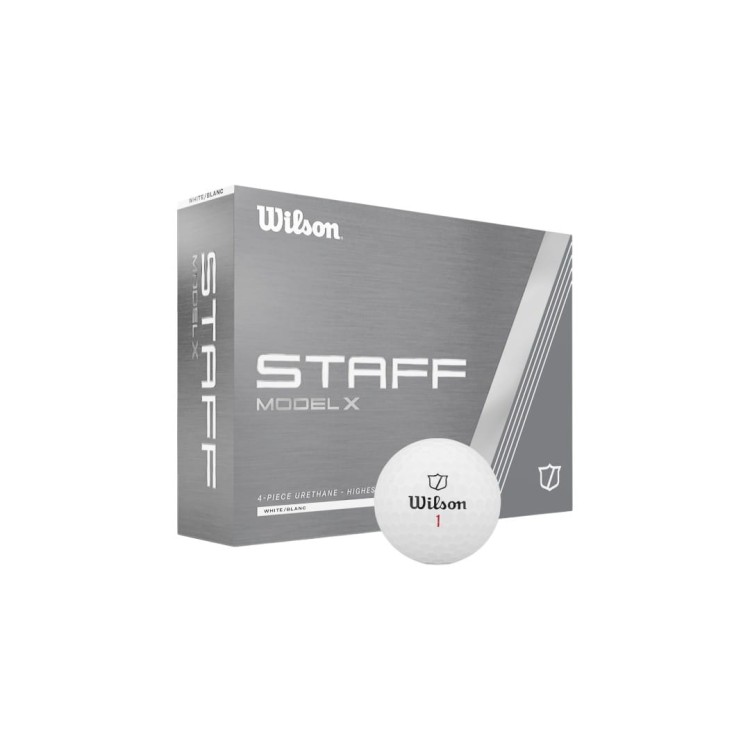 Białe piłki golfowe cztero-warstwowe Wilson STAFF model X - 12 szt, tuzin