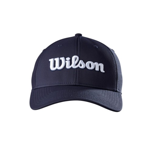 Granatowa czapka golfowa z daszkiem - Wilson TOUR CAP Navy, biały napis