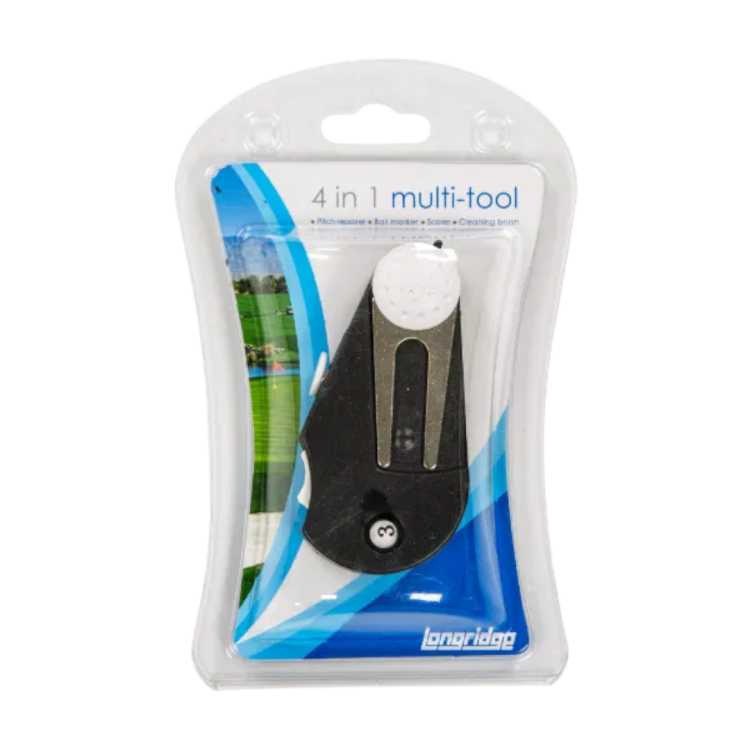 Narzędzie MULTITOOL golfowy - Longridge 4 in  1 TOOL - szczoteczka, divot tool (pitchfork), licznik uderzeń, marker