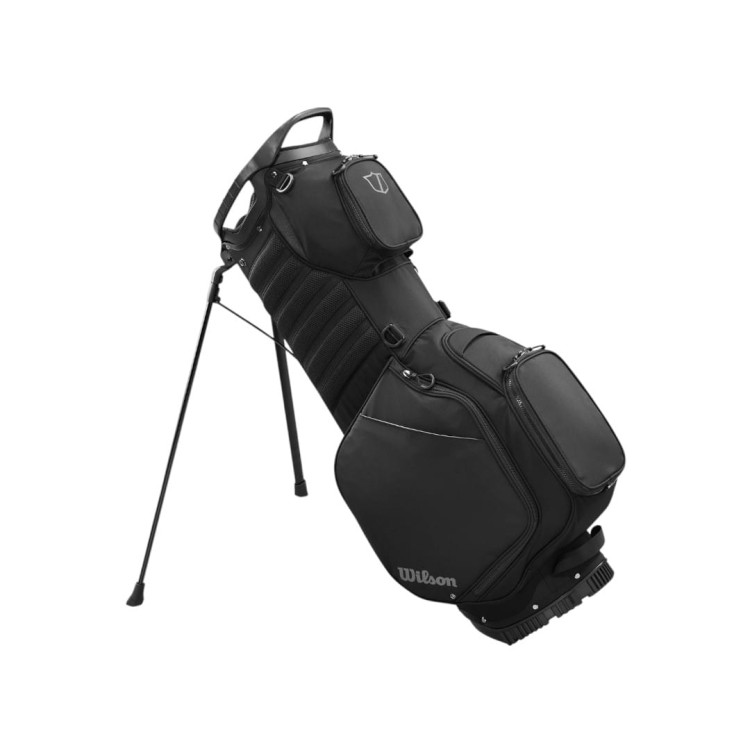 Torba golfowa z nóżkami - Wilson Talus 14 BLACK - torba STAND BAG z szelkami, czarna
