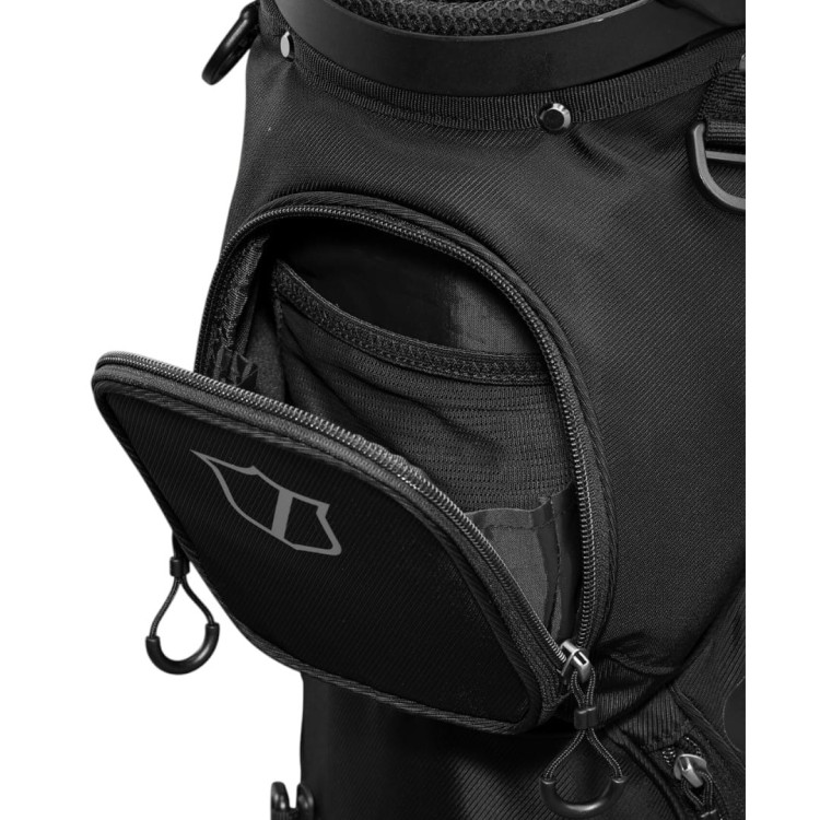 Torba golfowa z nóżkami - Wilson Talus 14 BLACK - torba STAND BAG z szelkami, czarna