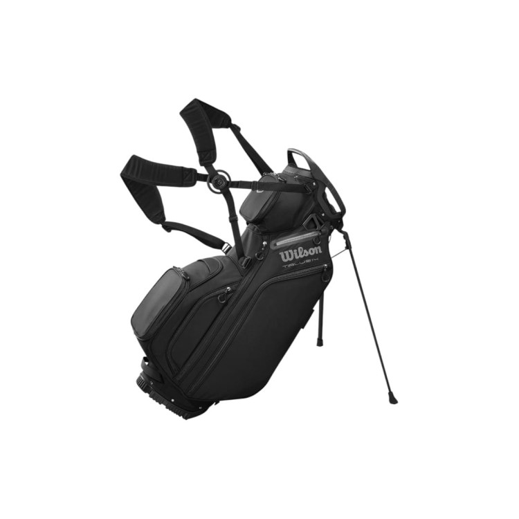 Torba golfowa z nóżkami - Wilson Talus 14 BLACK - torba STAND BAG z szelkami, czarna