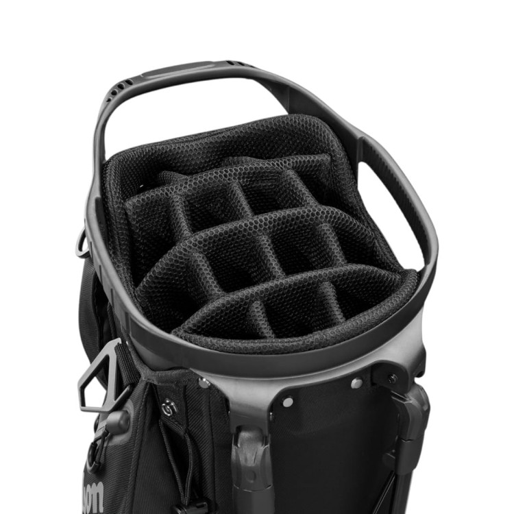 Torba golfowa z nóżkami - Wilson Talus 14 BLACK - torba STAND BAG z szelkami, czarna