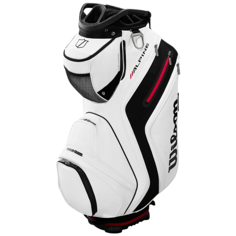Biało-czarna torba na wózek - Wilson ALPINE Cart Bag White / Black 2025 (14 przegród)