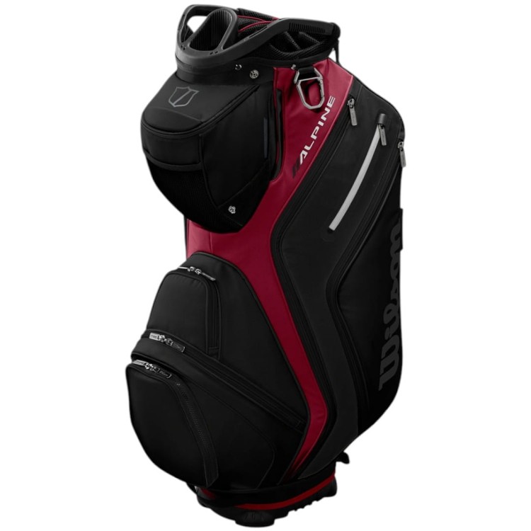 Torba golfowa na wózek - Wilson ALPINE Cart Bag Black / Red - 2025, czarna / czerwona (14 przegród)