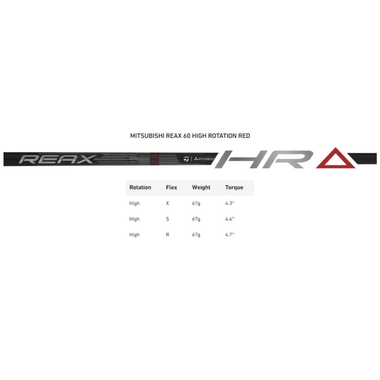 Shaft Mitsubishi REAX 60 HIGH Rotation Red - specyfikacja