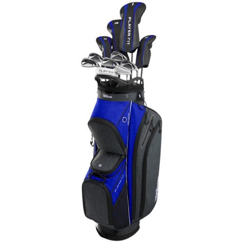 Wilson Player Fit Graphite Set - zestaw kijów golfowych męskich, shafty grafitowe z torbą na wózek CART BAG
