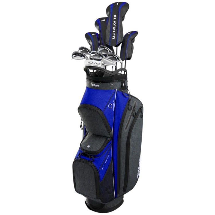 Wilson Player Fit Graphite Set - zestaw kijów golfowych męskich, shafty grafitowe z torbą na wózek CART BAG