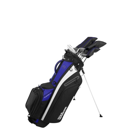 Wilson PLAYER Fit Steel Set - zestaw kijów golfowych męskich, shafty stalowe z torbą na nóżkach STAND BAG