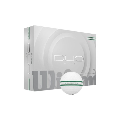 Piłki golfowe z paskiem - Wilson DUO Soft TRK360 Green Silver 12szt.