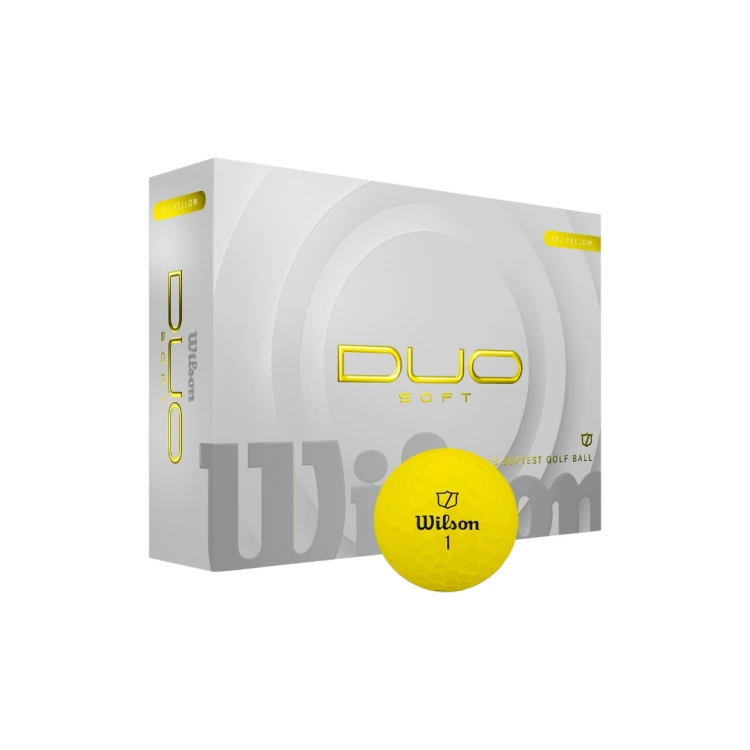 Wilson DUO Soft Yellow Golf Balls - żółte, matowe piłki golfowe miękkie
