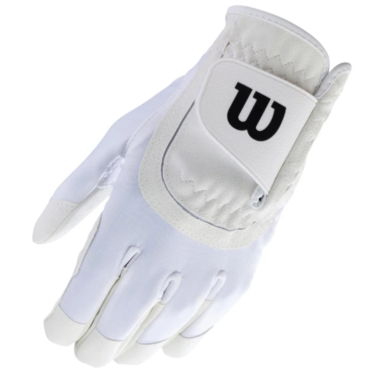 Wilson Junior Fit-All White – elastyczna rękawiczka golfowa dla dzieci z regulowanym zapięciem