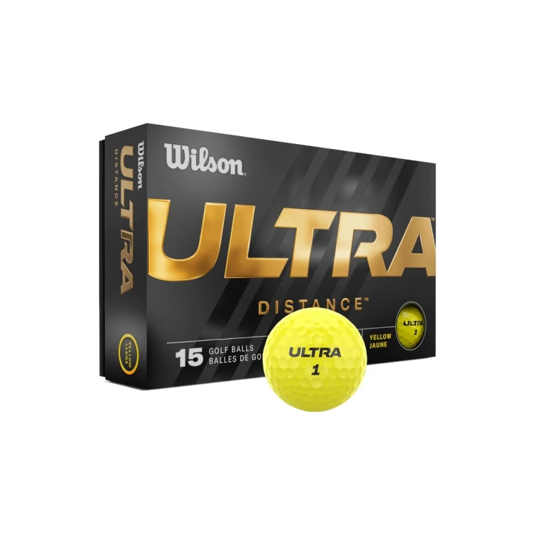 Wilson Ultra Distance Yellow – żółte piłki golfowe 15 szt. z opakowaniem