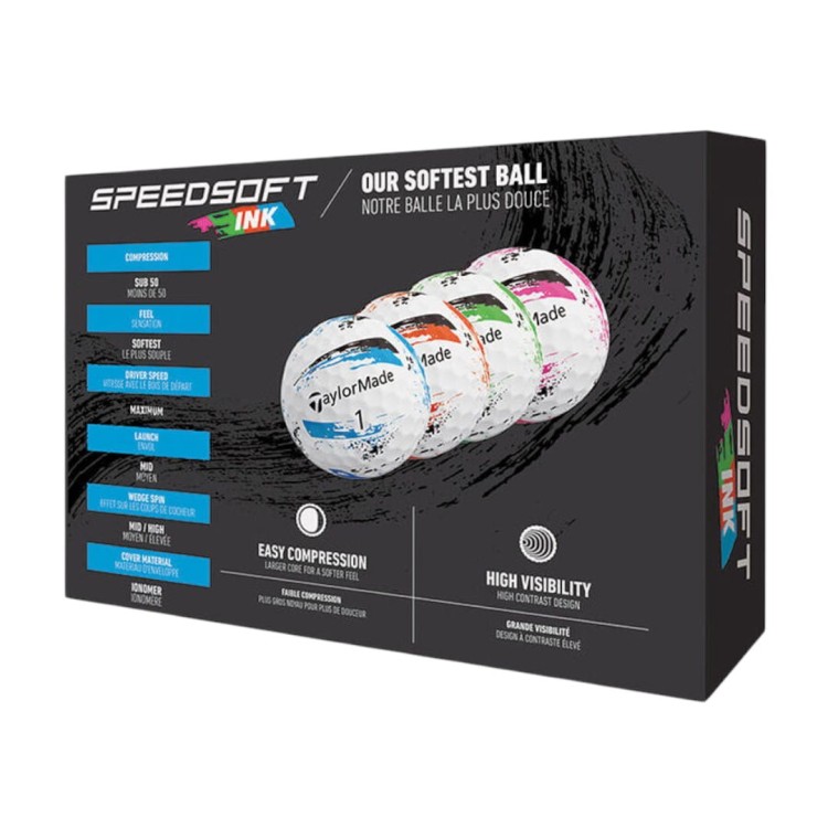 Piłka golfowa Taylormade SpeedSoft INK MULTI tuzin