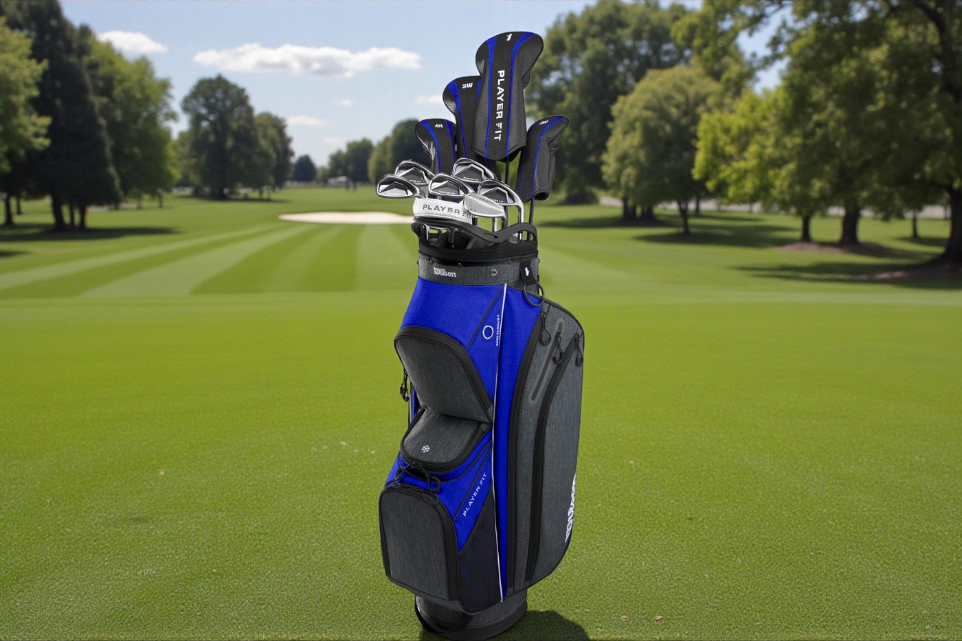 Wilson Player FIT - męskie kije golfowe grafitowe z torbą na wózek